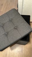 Tabouret/Coffre de rangement gris foncé, très pratique!