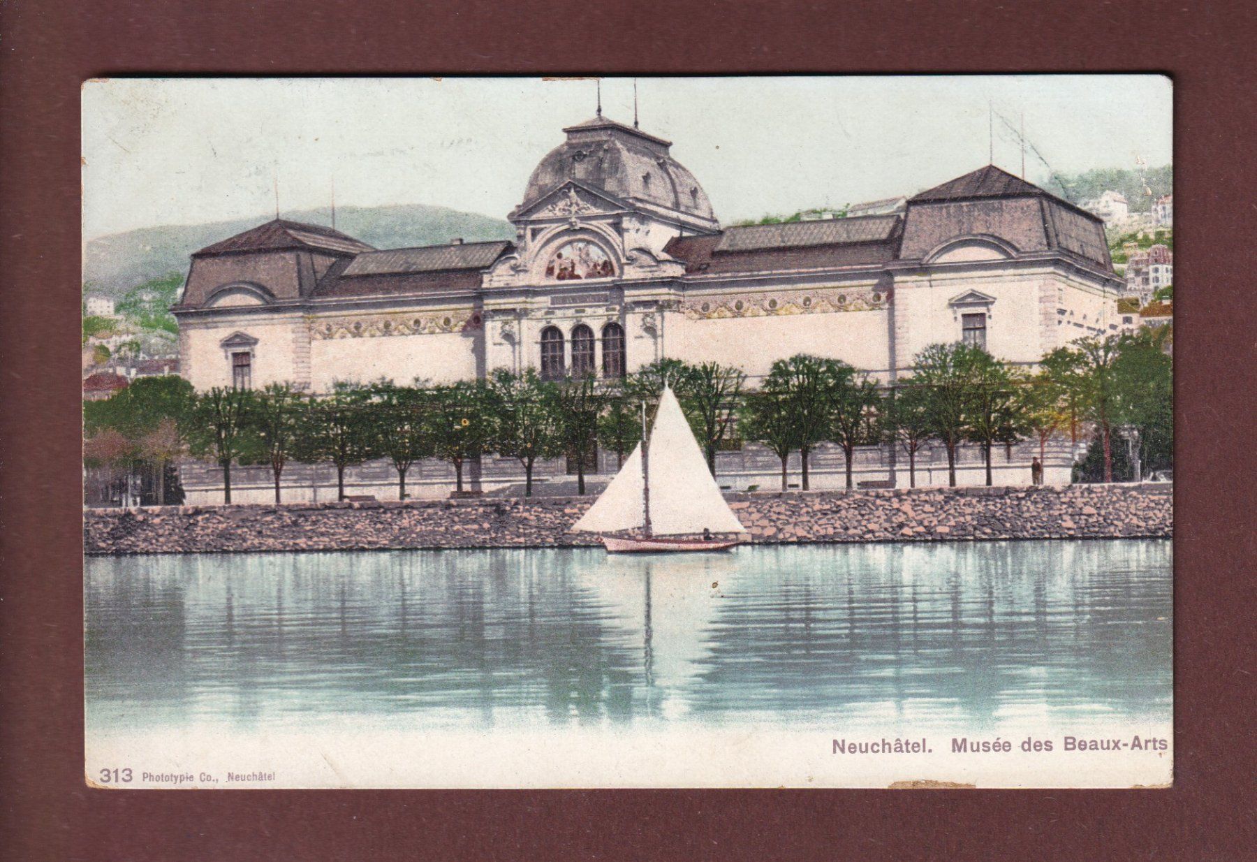 Cartoline postali: NEUCHÂTEL - Musée des Beaux-Arts - 1906 – Usato da Pully venduto da nicecards-shop