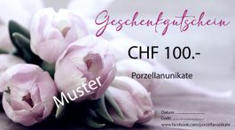 Gutschein für Porzellan & Bilder, 100 CHF erhältlich