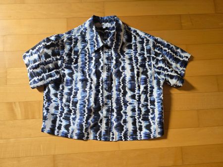 Sommerbluse Blau-Weiss - im cropped Style