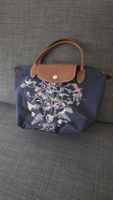 Longchamp Tasche blau mit Muster, wenig gebraucht
