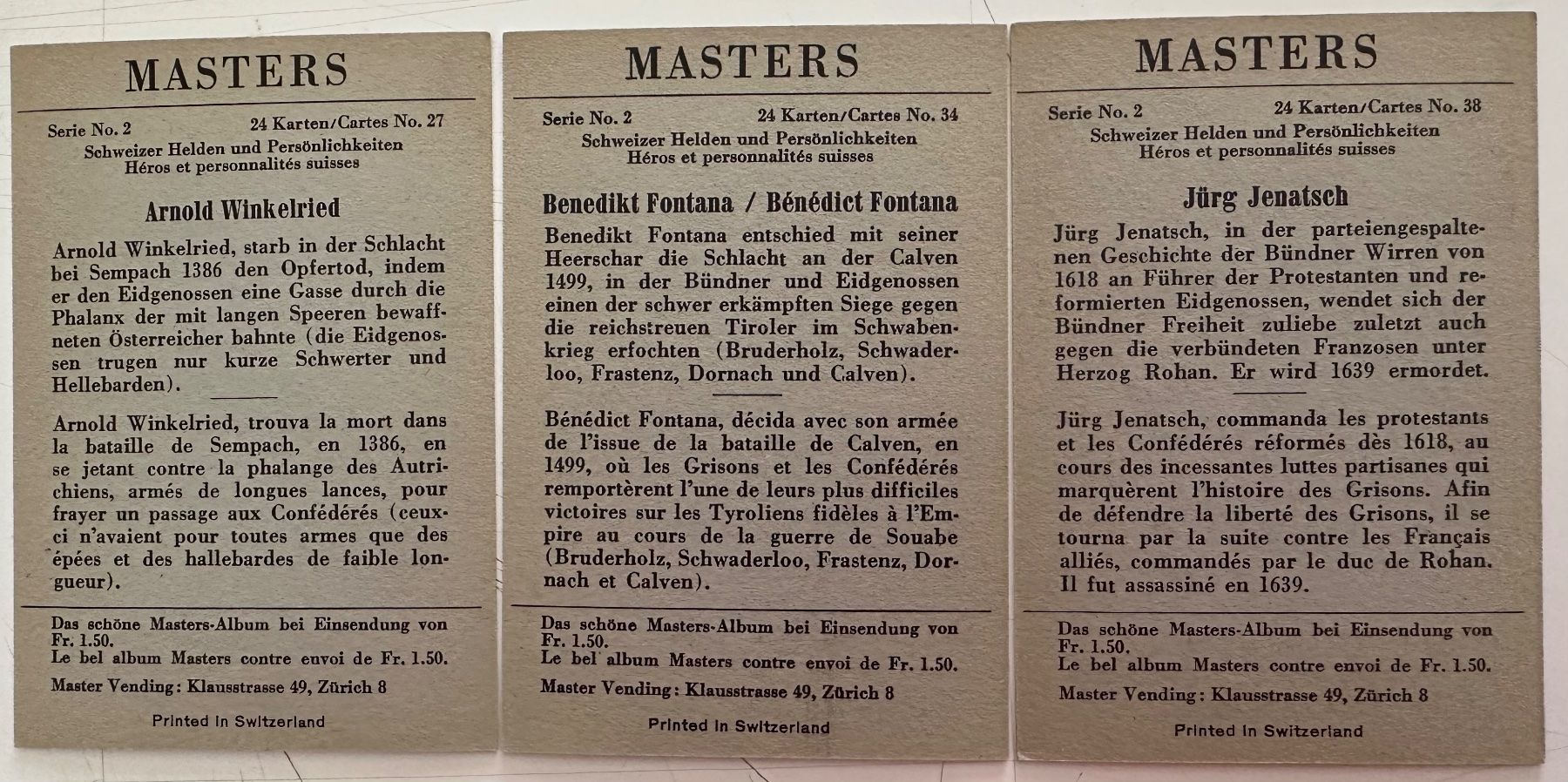 Cartes à collectionner: Masters / Bilder zu Album – D'occasion à Duebendorf par 69R81y 1
