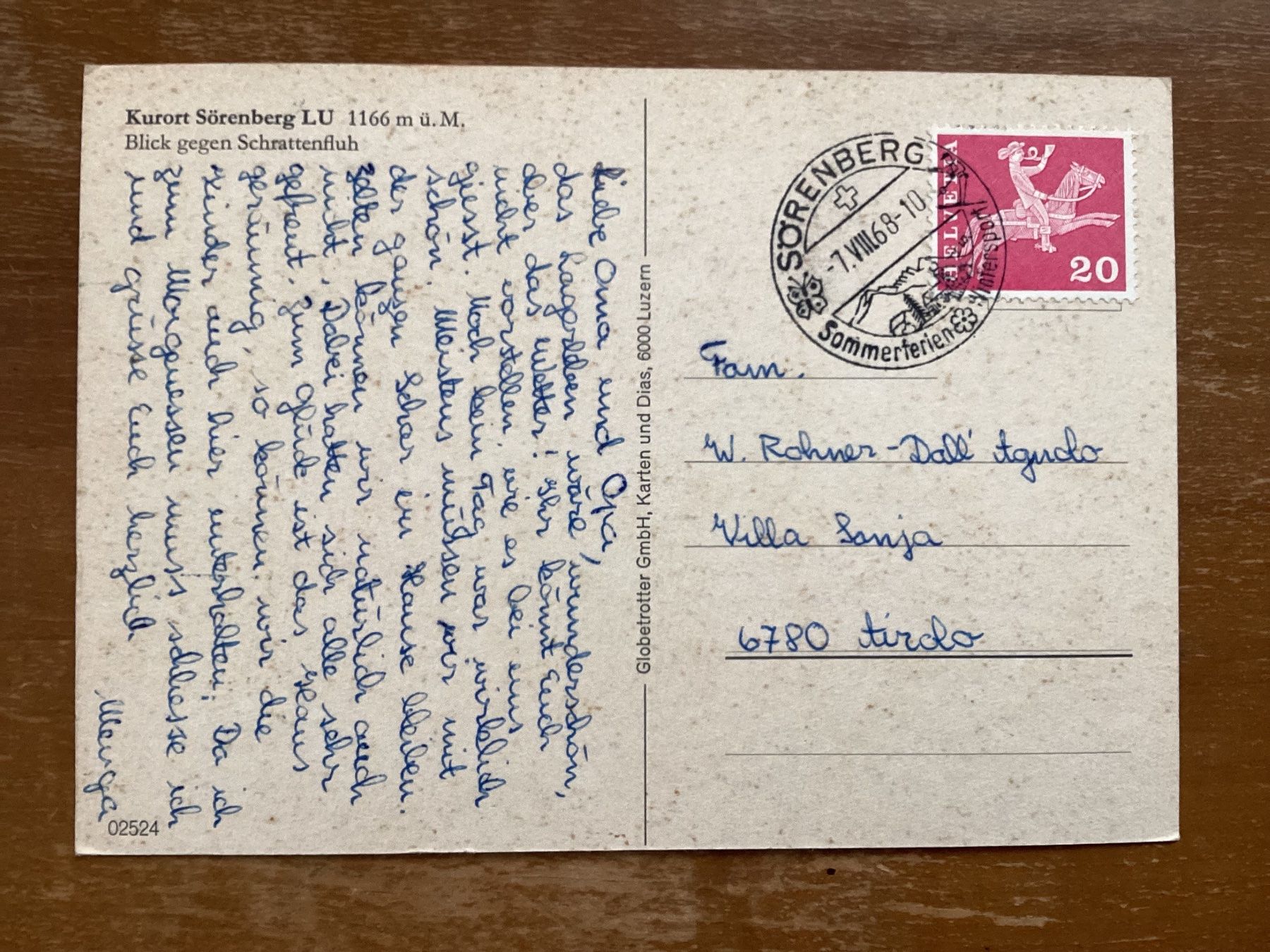 Cartoline postali: AK Sörenberg LU 1968 – Usato da Zürich venduto da tol_b7c7 1