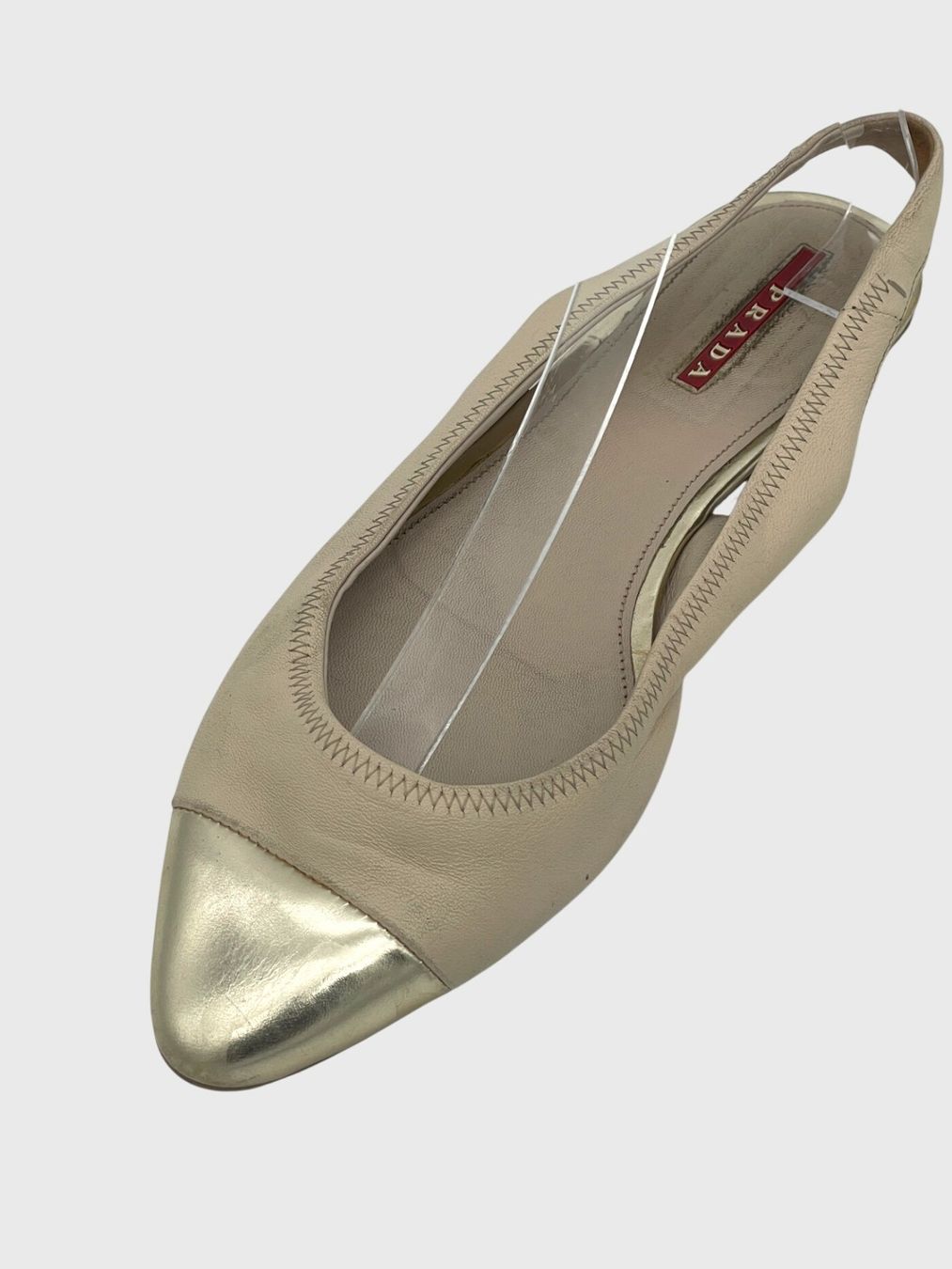 Prada Damenschuhe: Prada Cap-Toe Slingback Ballerina EU 37 Beige – Gebraucht aus Zürich von shoe_shop 6