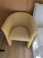 Runder Cocktailsessel in Gelb Kunstleder gebraucht