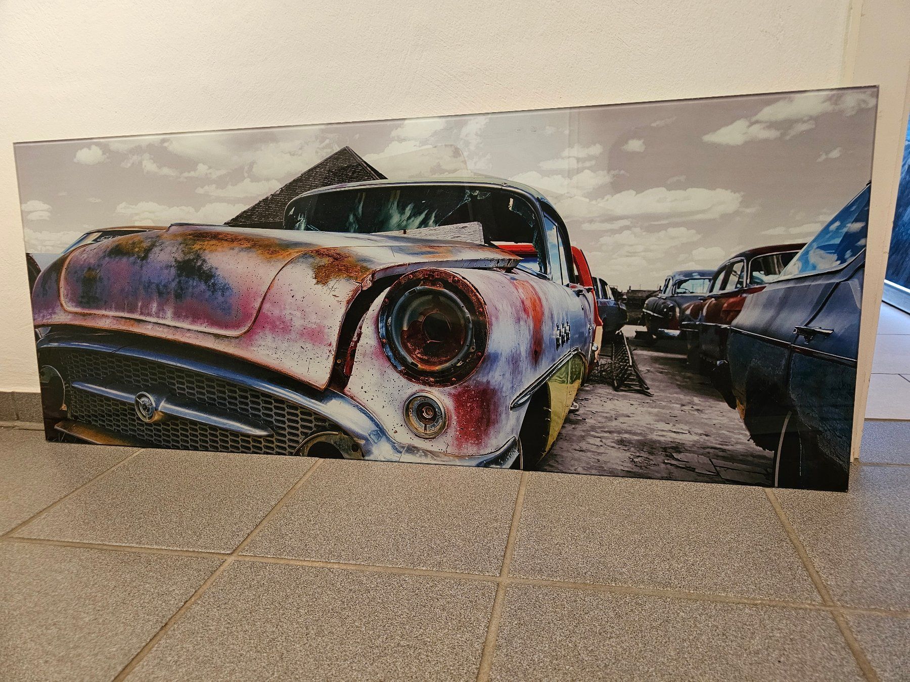 Foto & Immagini: Glasbild 50's US Car Schrottplatz – Usato da Rottenschwil venduto da epaveart 1