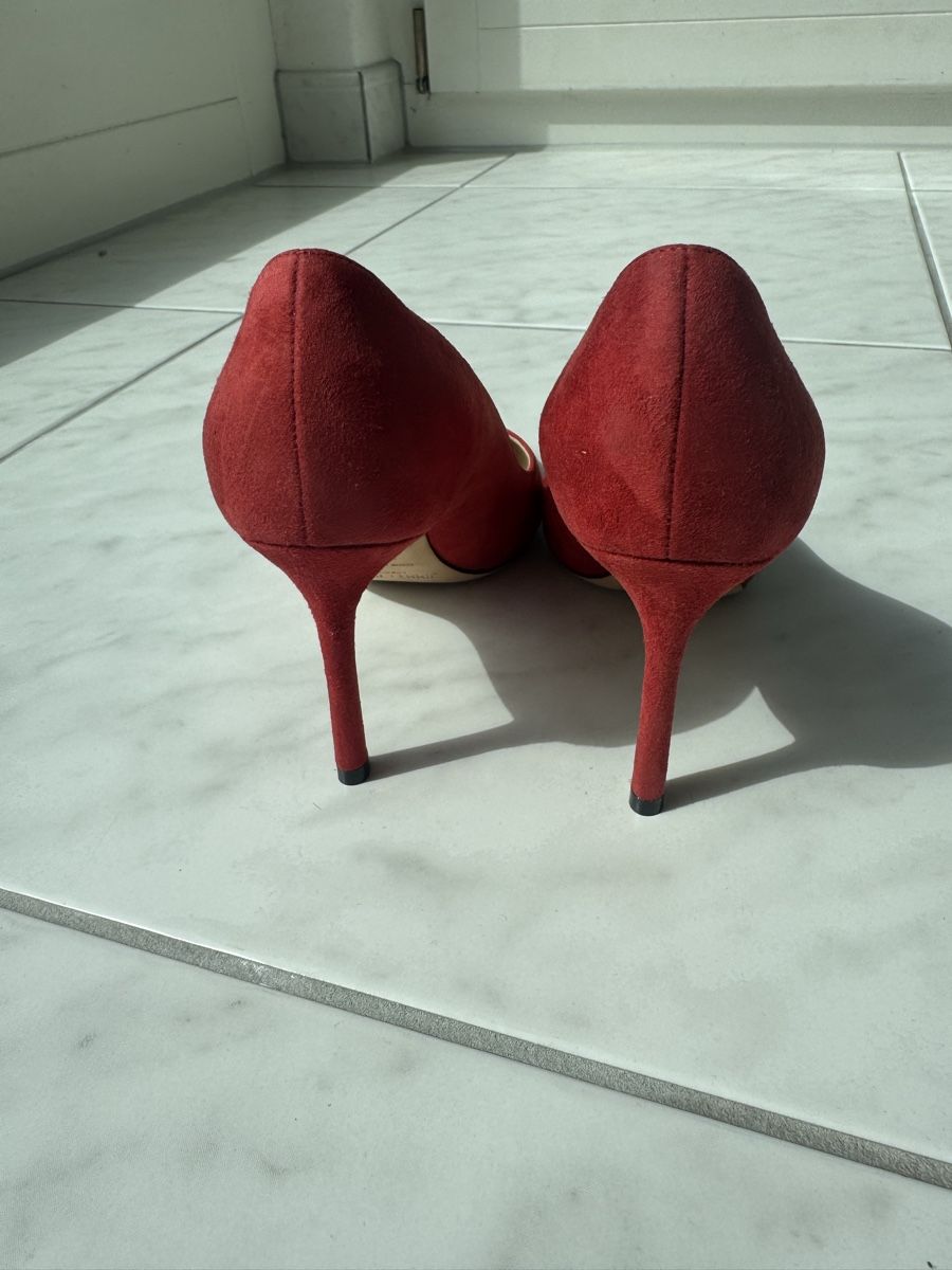 Jimmy Choo Scarpe da donna: Jimmy Choo Romy 85 Red Suede Pumps – Nuovo e nell'imballaggio originale da Uetikon am See venduto da sop_vw5x 4
