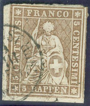 Tutti i francobolli: 1857/63 Schweiz Strubel – Usato da Zürich venduto da yago-rot
