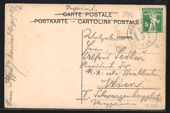 Cartoline postali: Bernina-Hospiz, Postkutsche mit Blick zu – Usato da Berlin venduto da bartko-reher 1