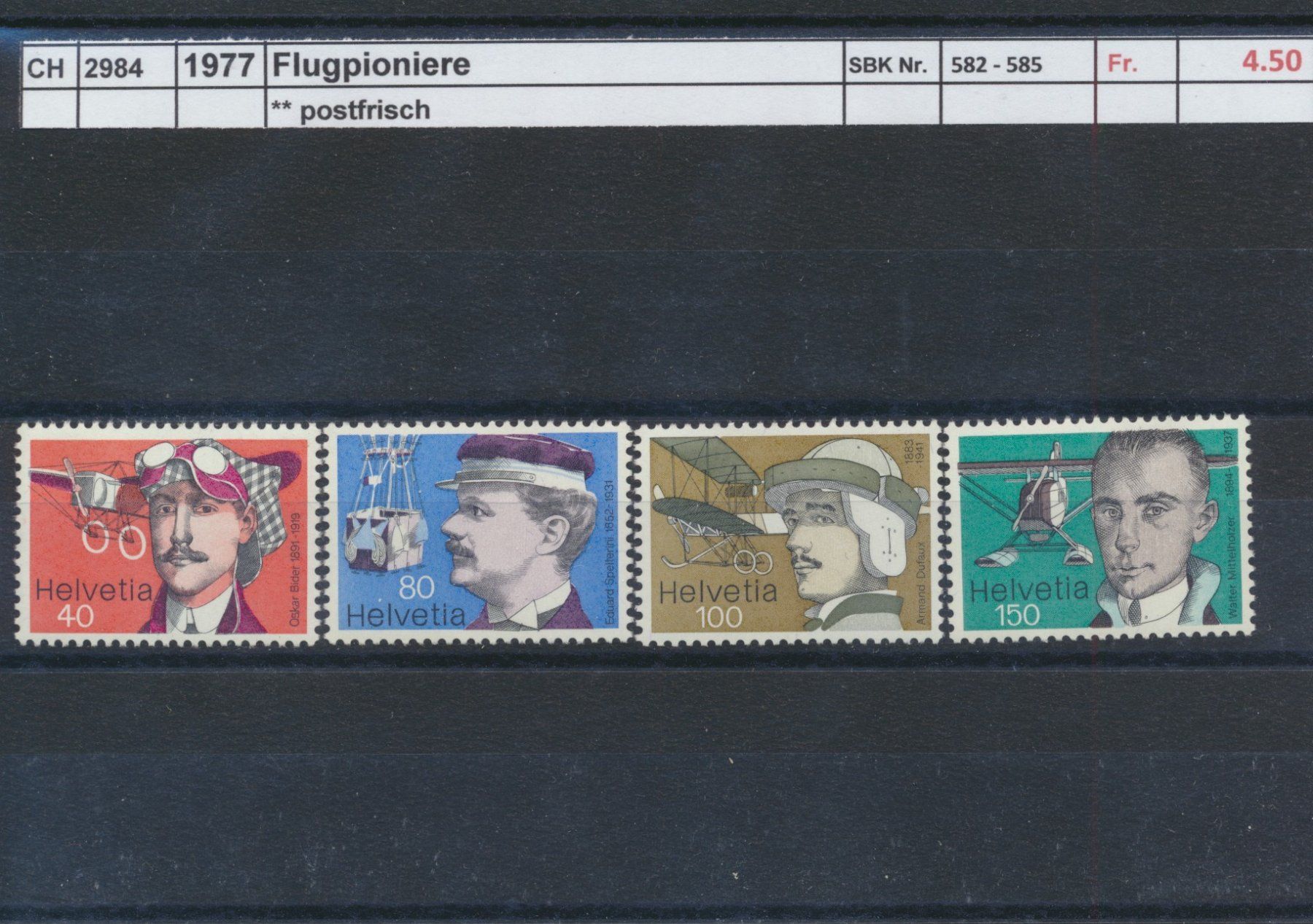 Alle Briefmarken: 1977 "Flugpioniere", ** postfrisch – Neu (gemäss Beschreibung) aus Winterthur von Zupogeru