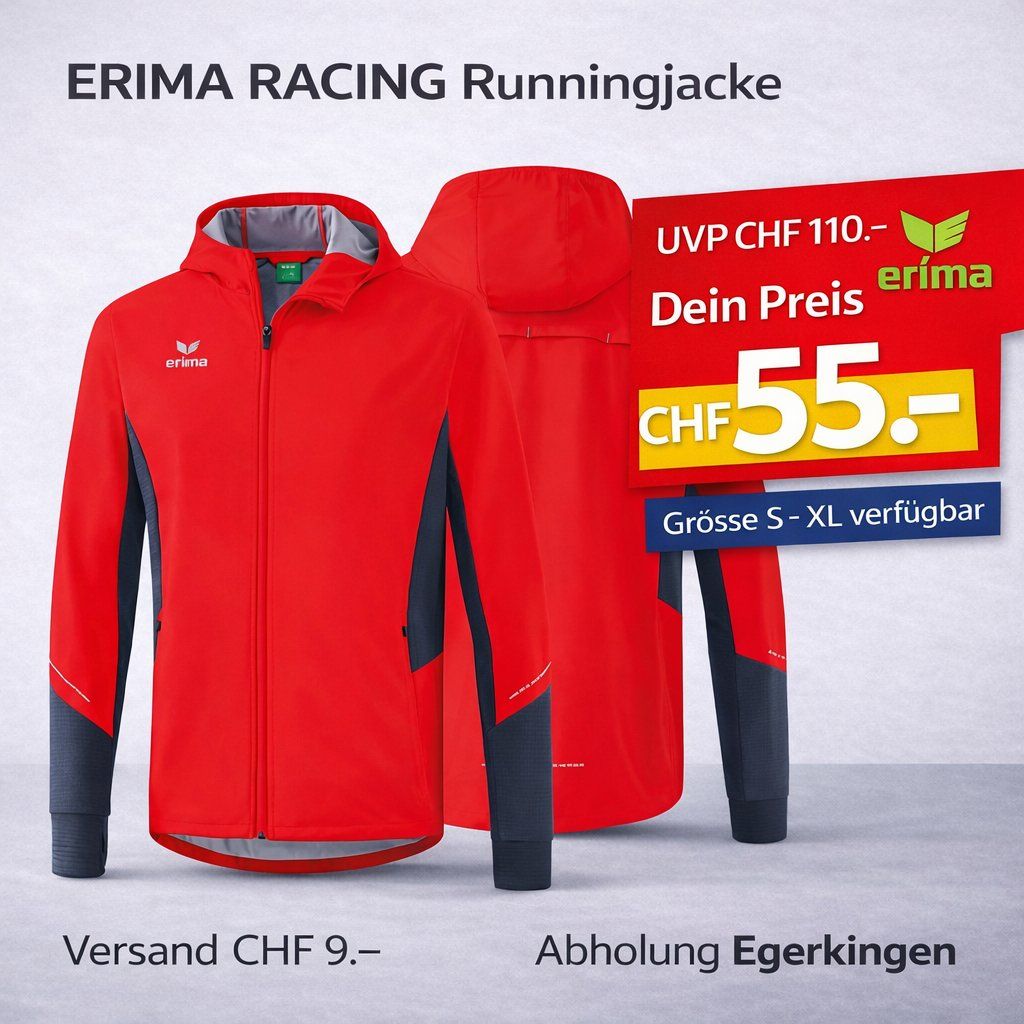Erima Giacche: Erima RACING Runningjacke rot Gr.M – Nuovo e nell'imballaggio originale da Egerkingen venduto da vonarx_77