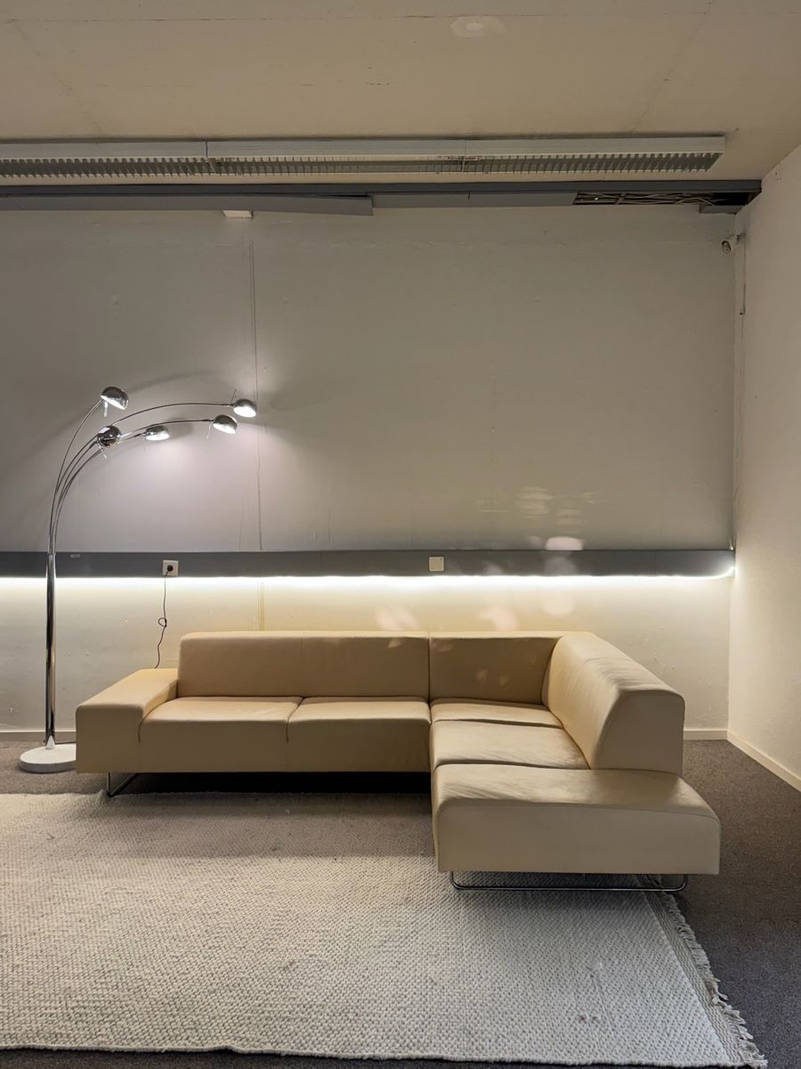 Sofas: Ecksofa aus echtem Stierleder, Khaki mustard – Gebraucht aus Fehraltorf von Sofalab.swiss 1