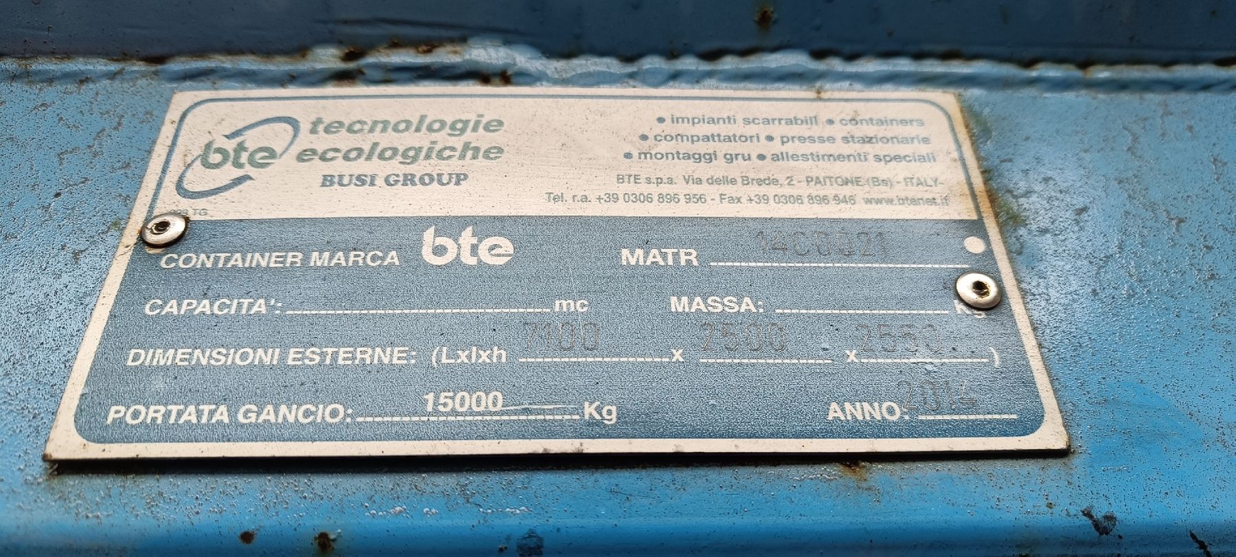 Contenitori edile: benna scarrabile con gru – Usato da Giornico venduto da dio_zn5d 2