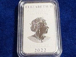 Silberbarren 1oz 9999 Australien 1 Dollar 2022