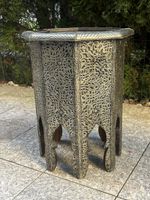 Orientalischer Beistelltisch Metall gold / silberfarbig