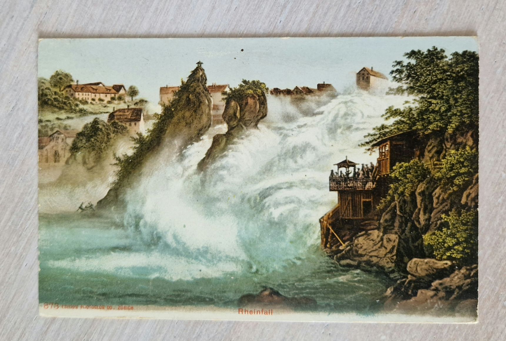 Cartoline postali: Rheinfall mit Aussichtskanzel – Usato da Ebikon venduto da Donar50