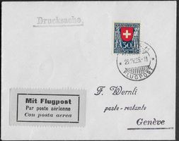 1925 Brief Flugpost Zürich -Gèneve Einzelfrankatu J32 ab 1.-