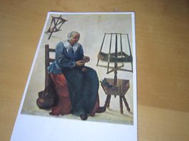 No 11 schöne Postkarte FRAU mit Haspel AB NUR 50 RP