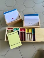 Montessori Rechenstäbchen mit 200 Aufgabenkarten.