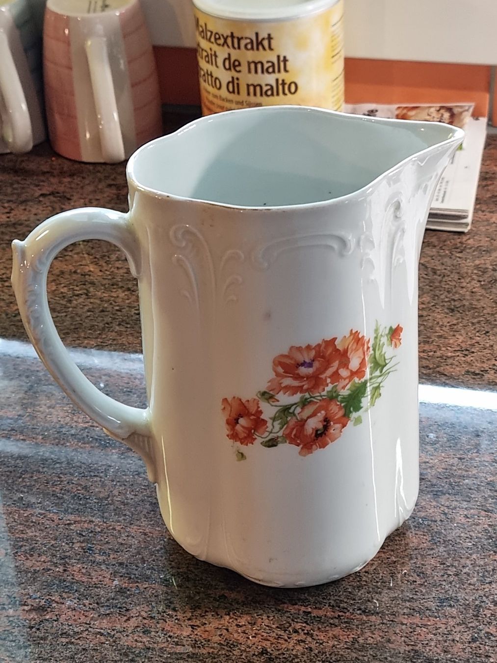 Komplettküchen: Milchkrug mit Mohnblumen TOP – Gebraucht aus Trachslau von post35 1