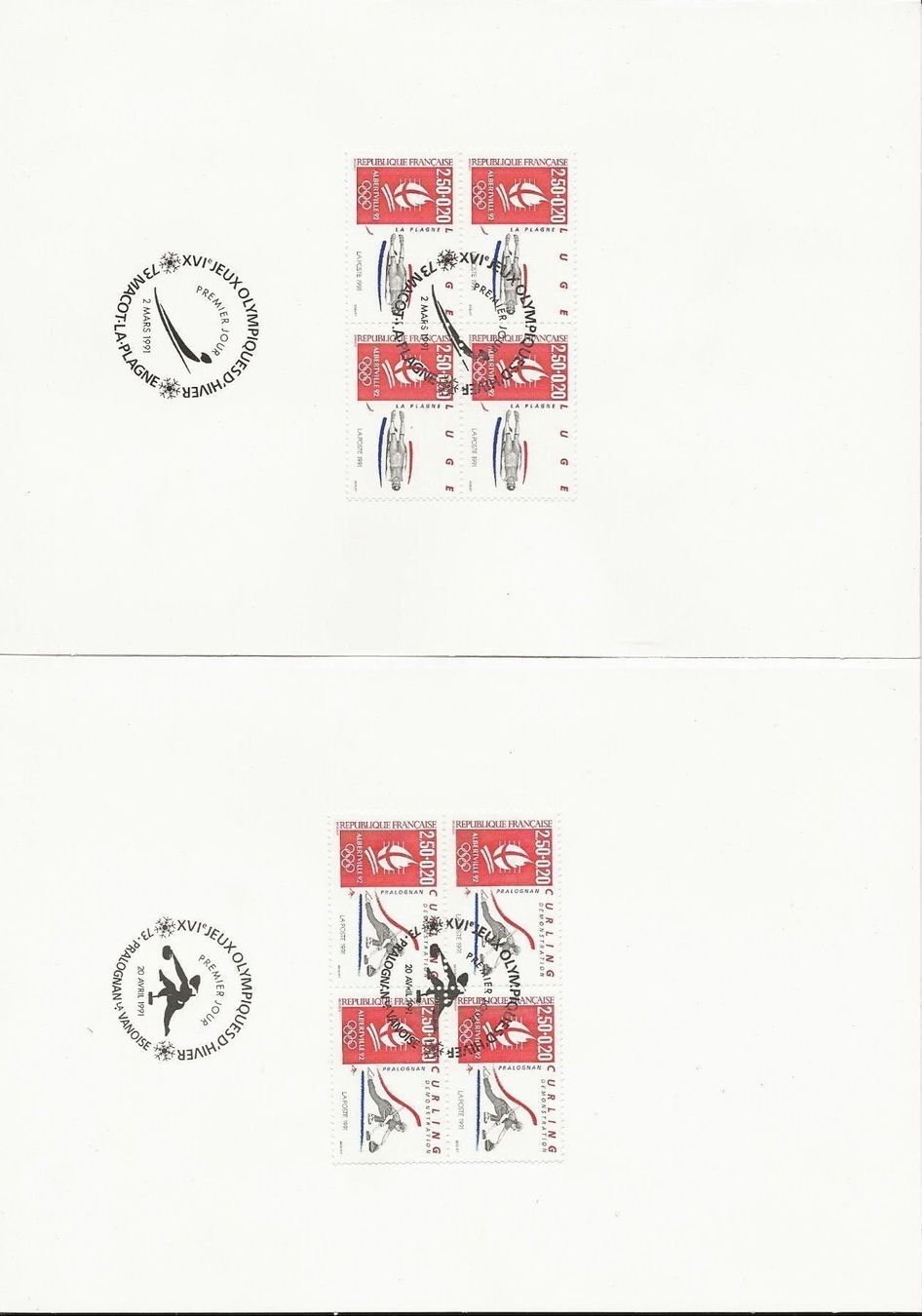 Tampons: JO Alberville 92 feuillets blocs de 4 – Neuf (Voir description) à Sion par PierreP01 1