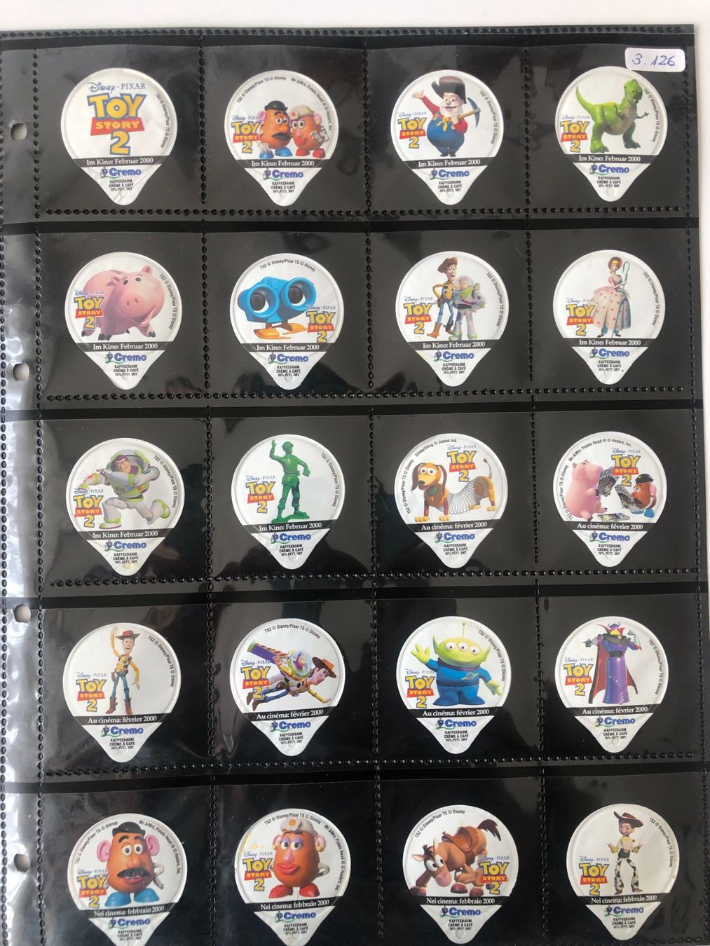 Coperchi dei cremini per caffè: Kaffeerahm-Deckeli Toy Story 2000 – Usato da Bassersdorf venduto da sammelfloh