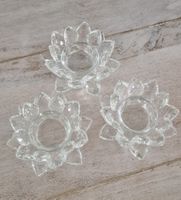 Teelichthalter Blumenform 3 Stk. ca. 9cm Neu