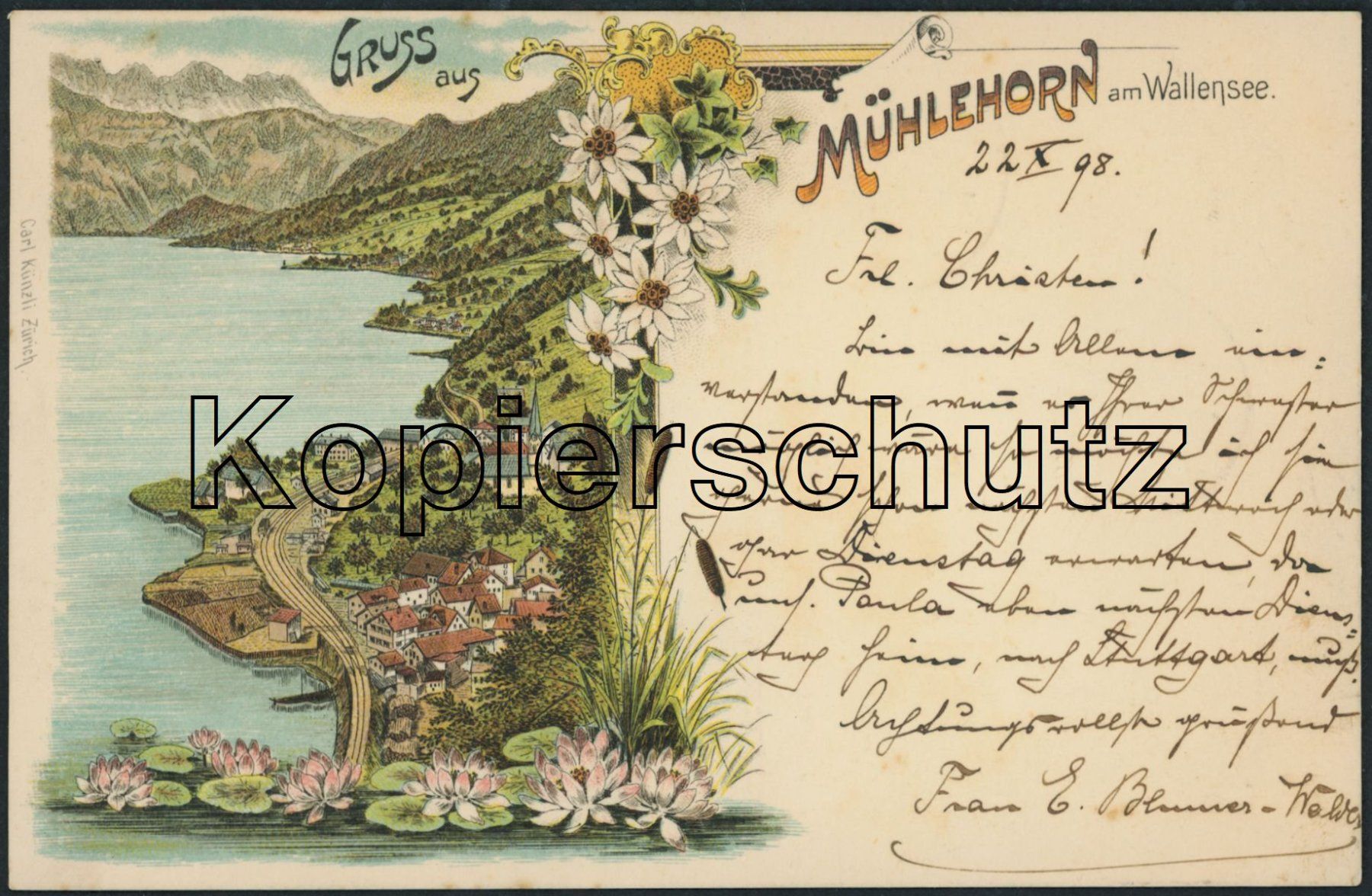 Cartoline postali: GL Mühlehorn - Litho – Usato da Schindellegi venduto da leecollect