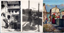 1924 KT TESSIN 3 AK FRAUEN AM BRUNNEN 1XUNG. 1XFELDPOST-GI63