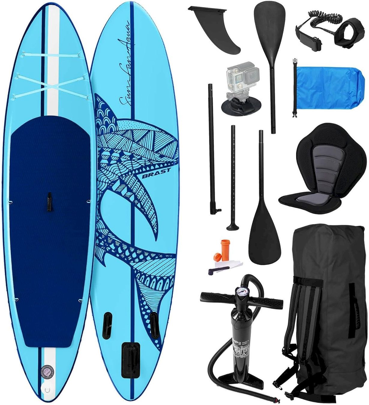 Surf: BRAST SHARK 320 SUP Board max 200kg blau – Neuf avec emballage d'origine à Bottighofen par zaap