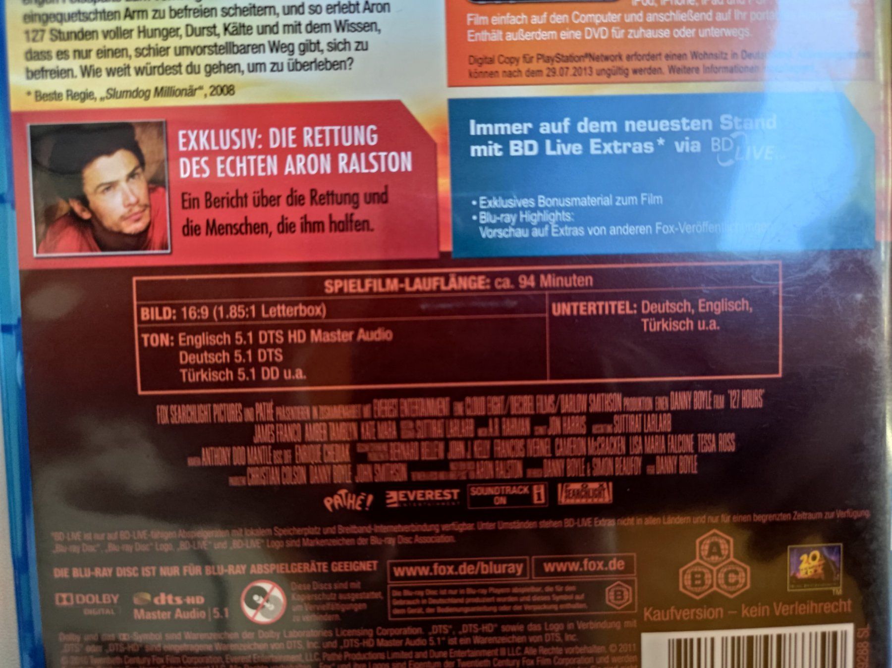 Tutti i DVDs: 127 Hours – Usato da Liestal venduto da Kratzilla 4