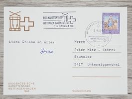 CL21 Carte Postale + Timbre Suisse 1966