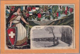 Bonfol (JU) - carte gaufrée - 1917