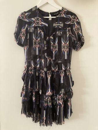 Isabel Marant Kleid Grösse 3 Damen Schwarz Seidenmix