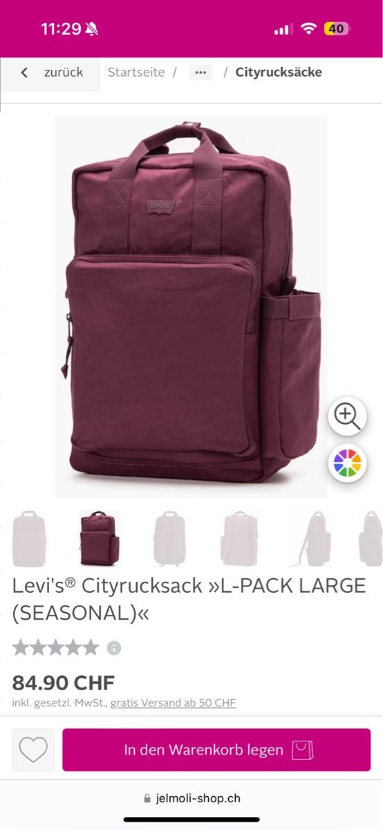 Levi's Zaini: Levi's PACK LARGE SEASONAL - Rucksack Orginalpreis 85.- – Nuovo e nell'imballaggio originale da Zürich venduto da luxuryoutlet1 6