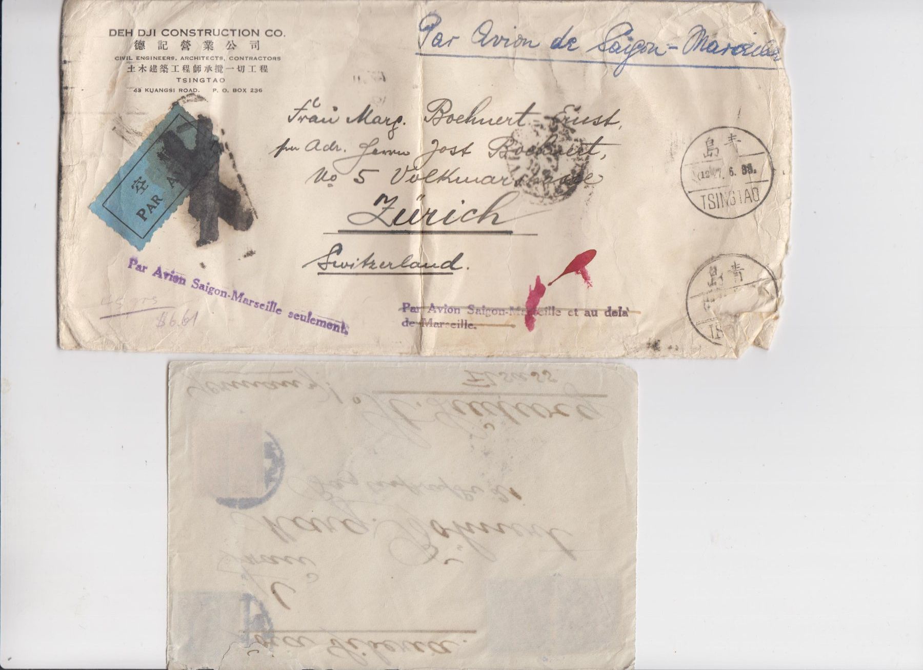 Tutti i francobolli: 1933: CHINA-Briefe nach CH und DE ! – Usato da Luzern venduto da philexpoCH 1
