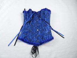 Blaues Korsett mit Muster – Overbust