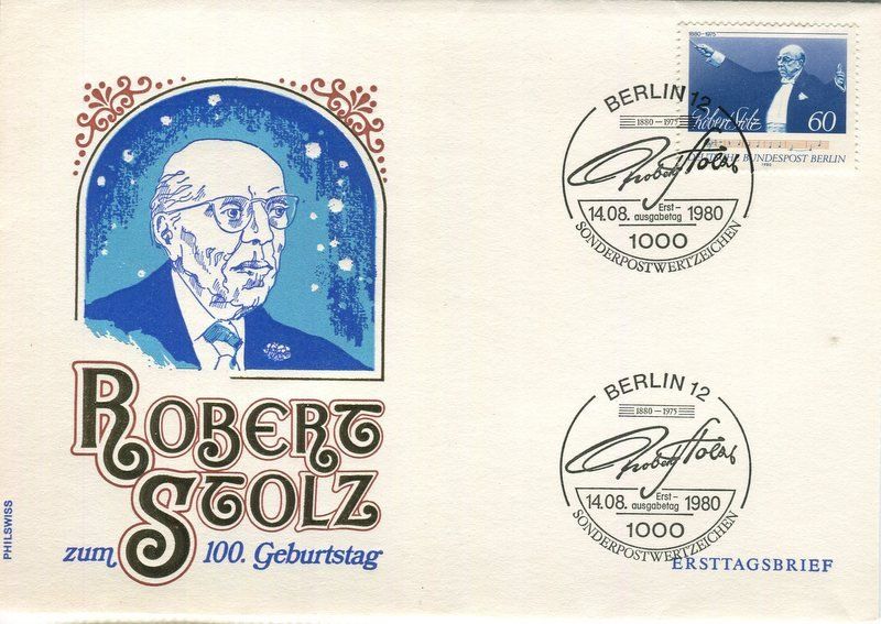 Tutti i francobolli: Ersttagsbrief "Robert Stolz" – Usato da Basel venduto da Butsch5