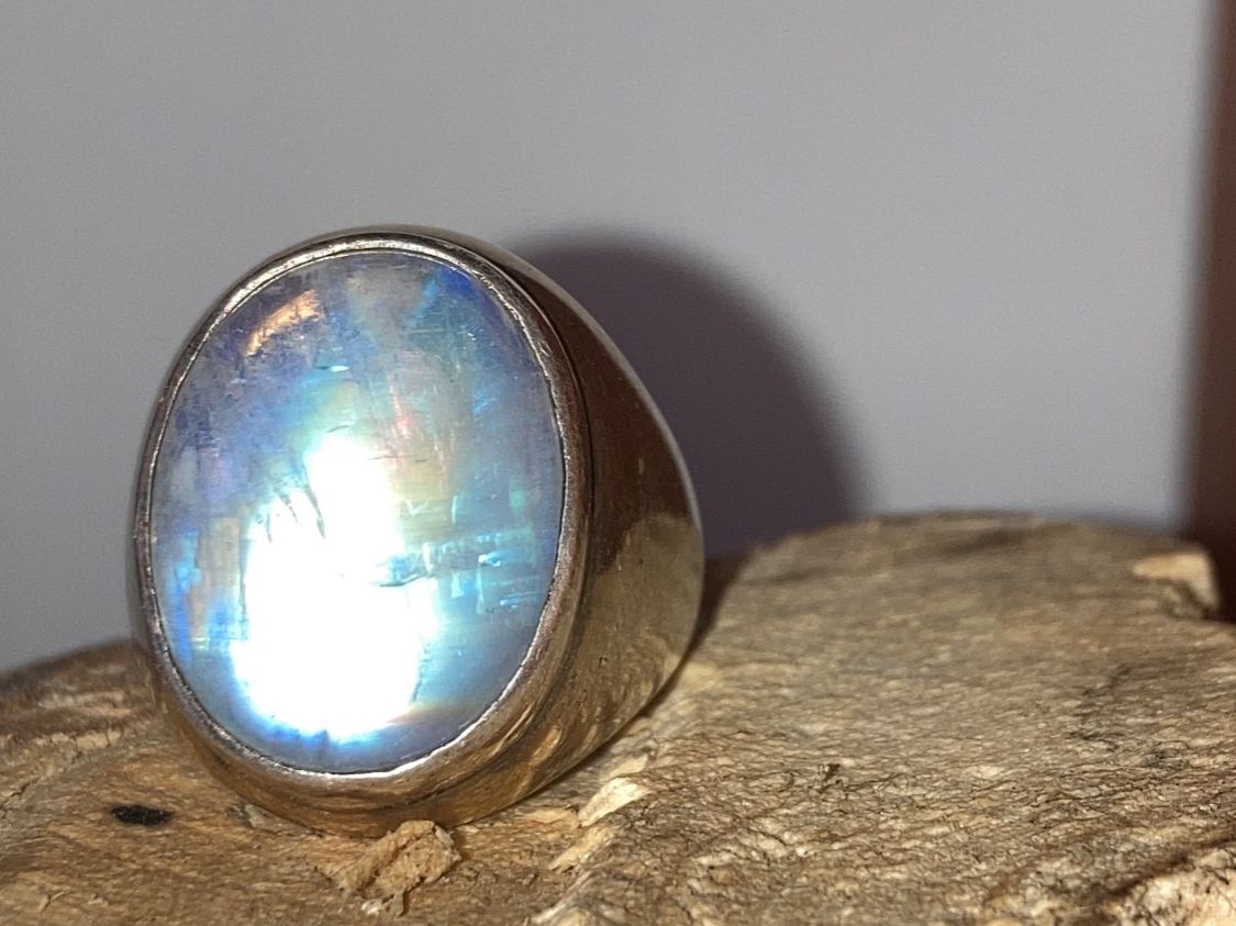 Anelli: Vintage Ring 925 Regenbogen Labradorit Madagaskar – Usato da Bern, venduto da Invintage64 1