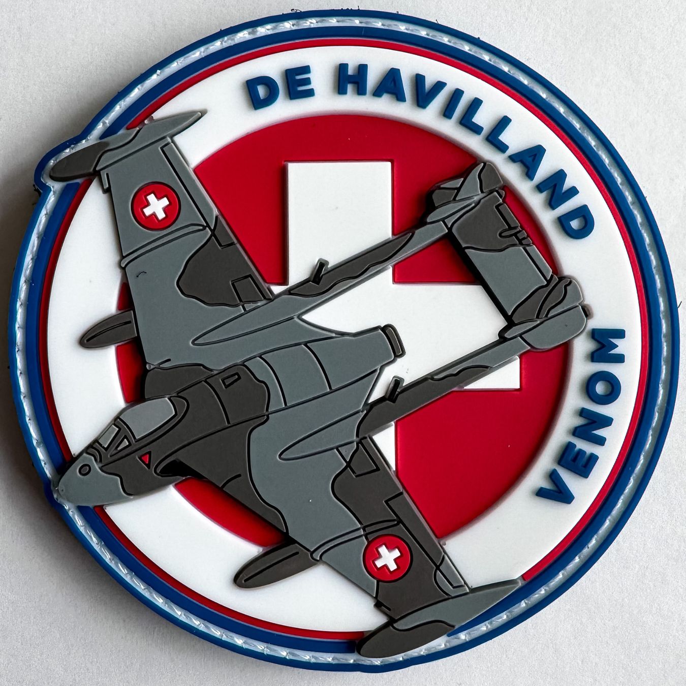Schweizer Armee Toppe: Schweizer Luftwaffe de Havilland Venom PVC Patch – Nuovo (secondo la descrizione) da Bern venduto da mercandante