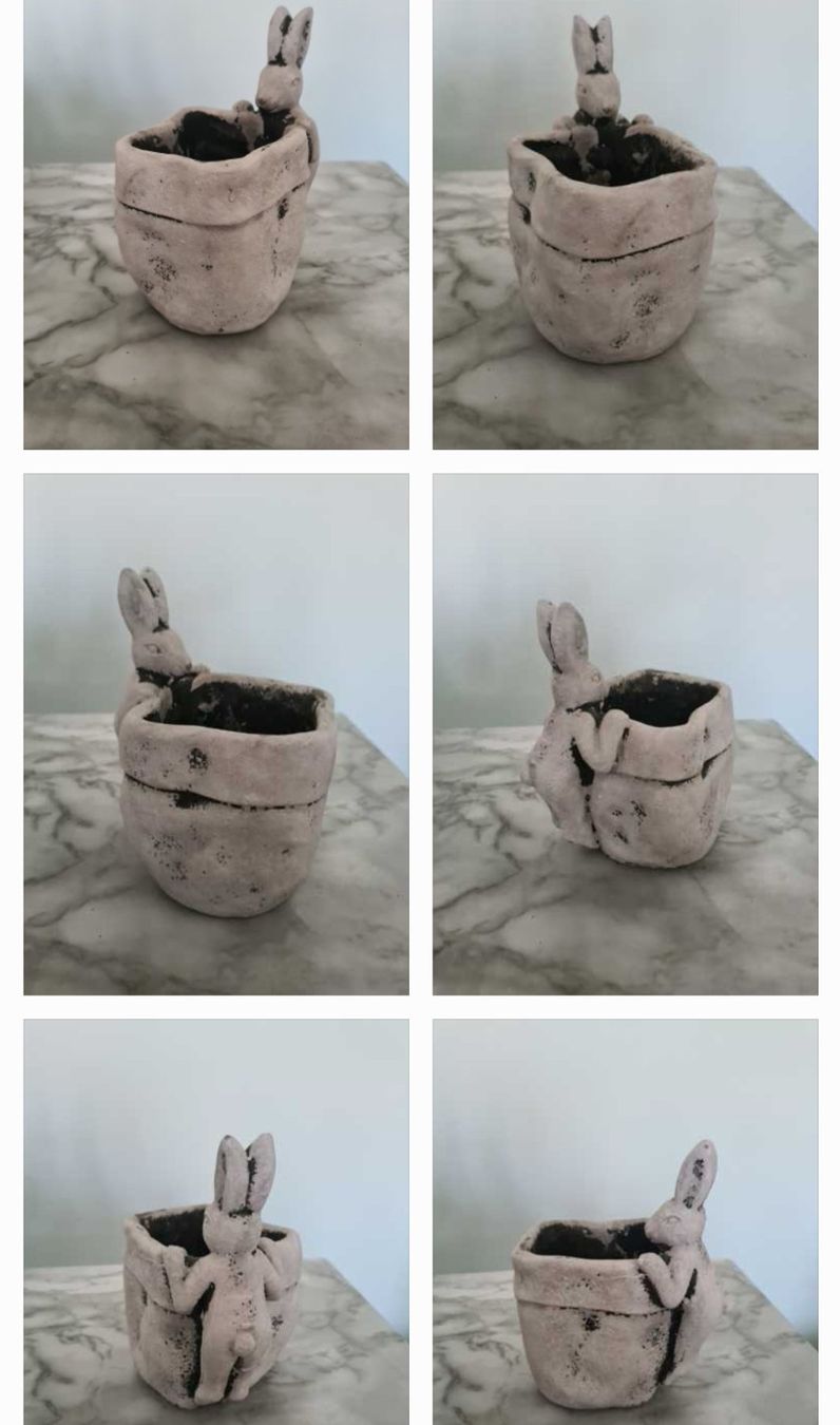 Vasi per fiori: Blumentopf Beton Hase, Höhe 20 cm – Usato da Winterthur venduto da bibummi 2