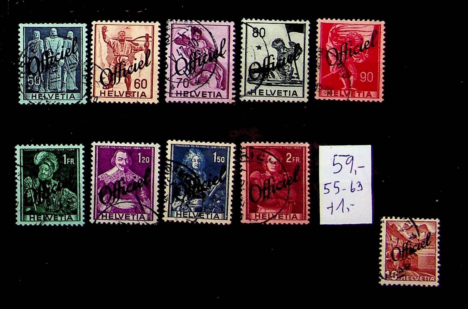 Alle Briefmarken: SUISSE SERVICES TIMBRES OBLITÉRÉS DII SBK 60 /U725 – Gebraucht aus Estavayer-le-Lac von nane85