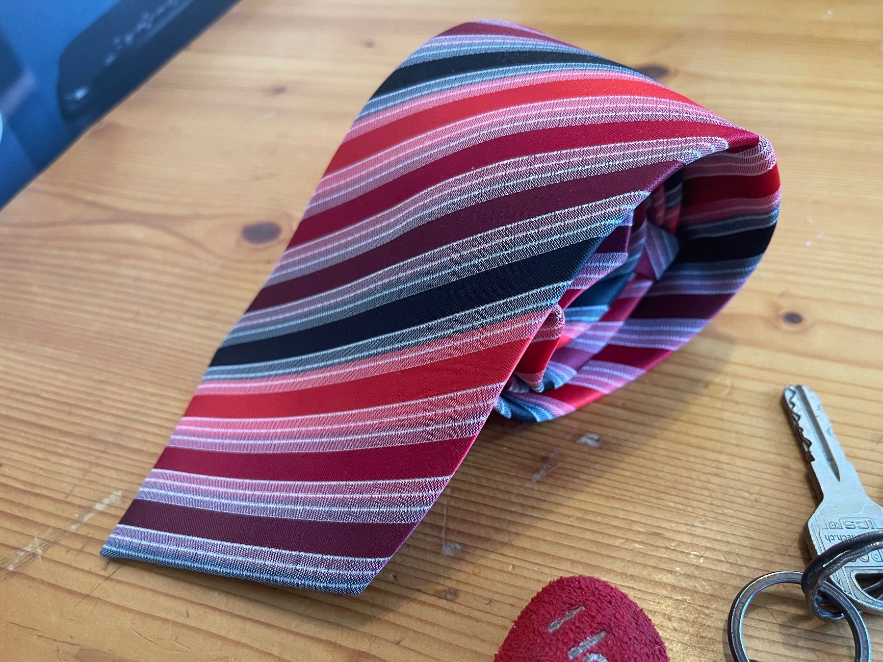 Cravatte: Kravatte Rot gestreift,  Polyester – Nuovo (secondo la descrizione) da Weinfelden venduto da ice_heart_xx 1