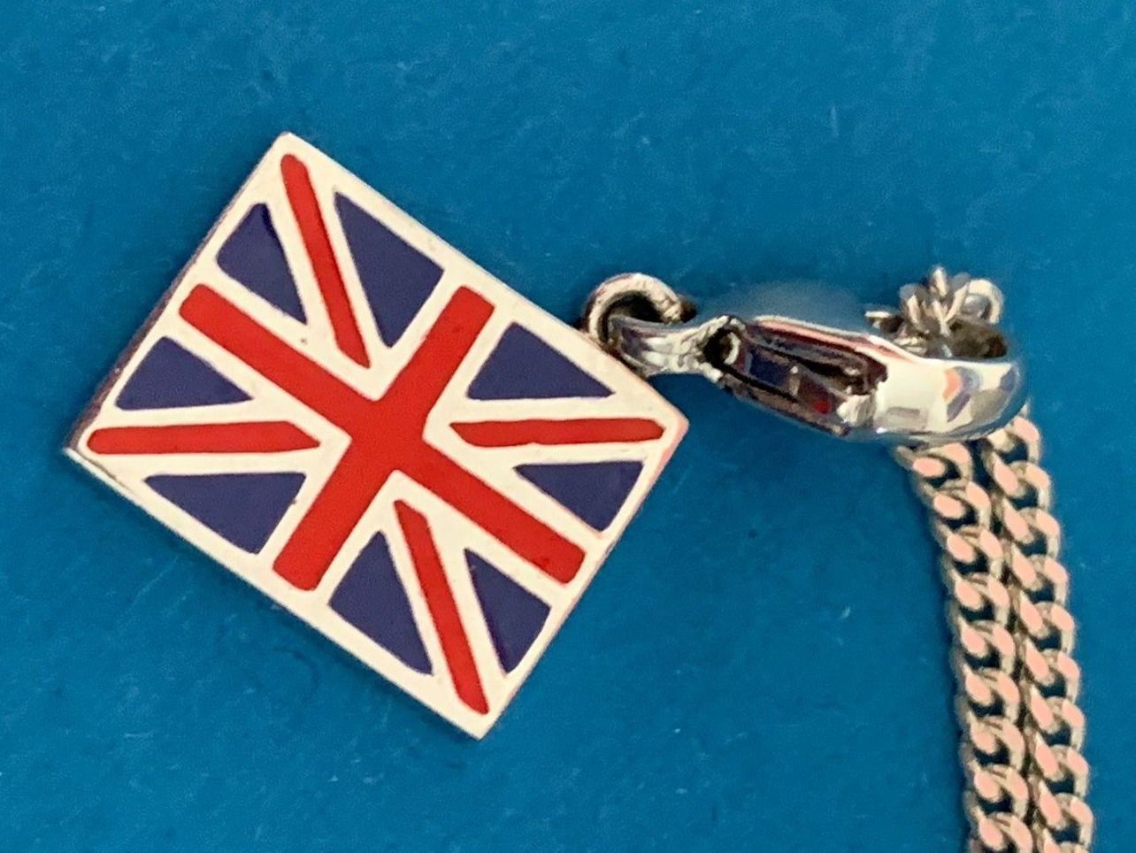 Catenine: Silberkette panzer mit union jack (England) – Nuovo (secondo la descrizione) da Dittingen venduto da Bellevista 1