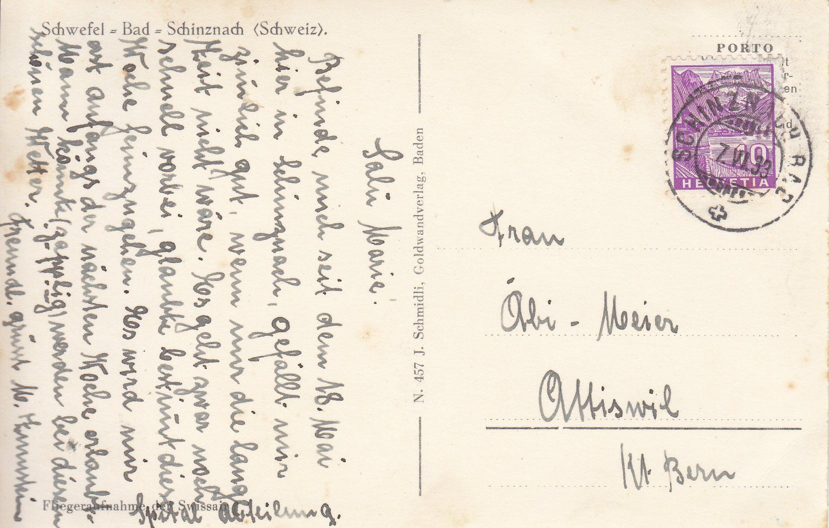 Cartoline postali: Schinznach 1933 – Usato da Bürglen TG venduto da StampGraf 1