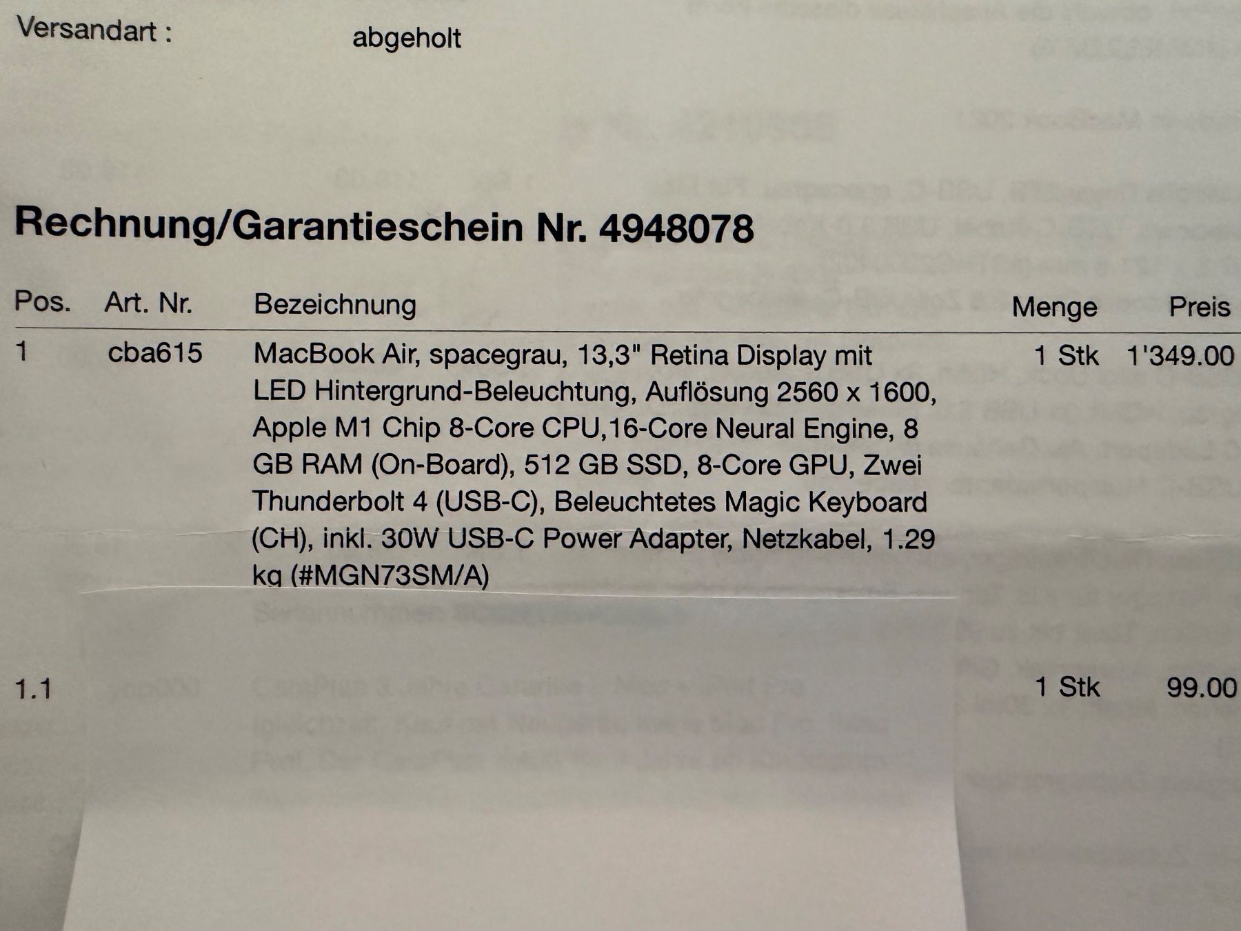 Apple Notebook: Apple Mac Book Air M1 2021 – Usato da Geroldswil venduto da reinhard8858 5