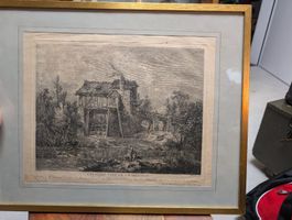 Très ancienne gravure, Première Vue de Charenton,1747
