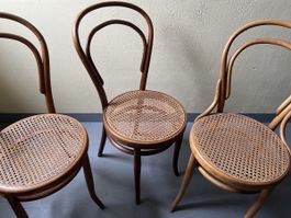Stuhl Wiener Geflecht Holz braun 3 Stk. guter Zustand