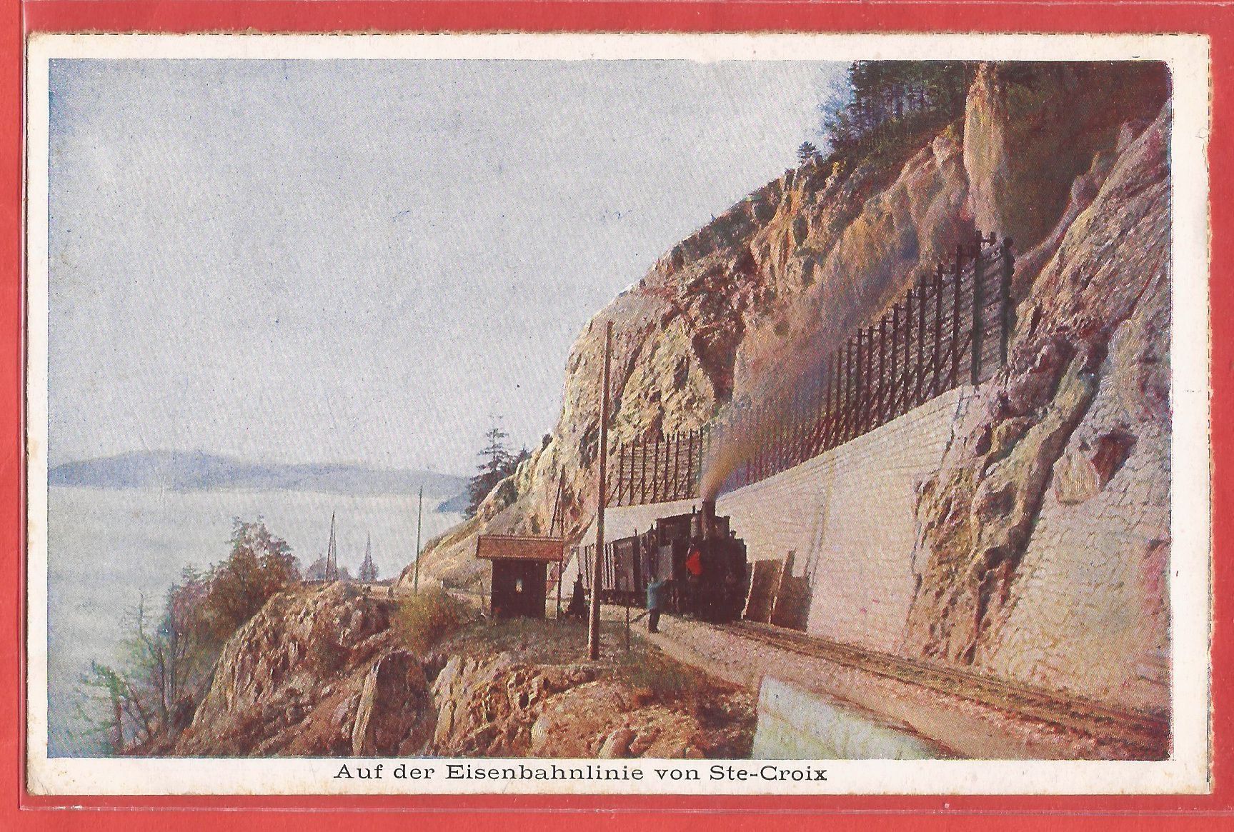 Ansichtskarten: Ste-Croix - Eisenbahnlinie mit Bahn - ca. 1905 – Gebraucht aus Fislisbach von Porano
