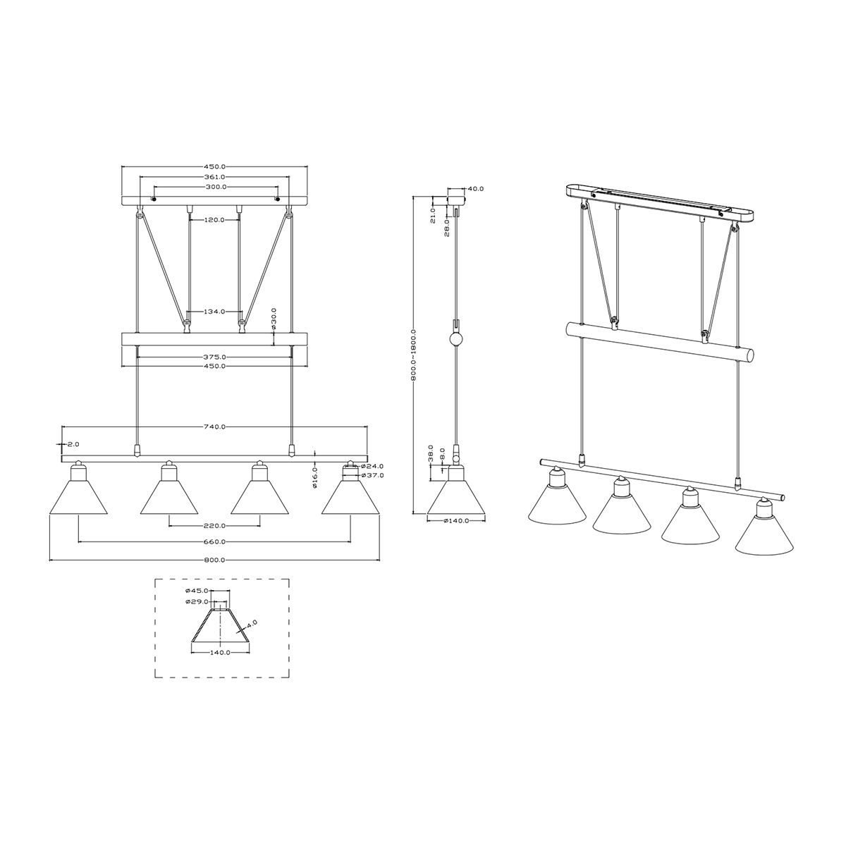 Lampadari & plafoniere: Pendelleuchte, 4 Spots, Jojo-Technik – Nuovo (secondo la descrizione) da Kreuzlingen venduto da Smart-Light 4